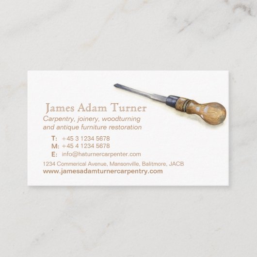 大工仕事の大工ののみの芸術の名刺 名刺 (正面)