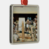 大工仕事の研修会の葬式のモデル メタルオーナメント (右)