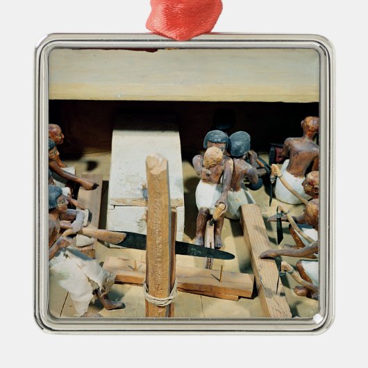 大工仕事の研修会の葬式のモデル メタルオーナメント (正面)