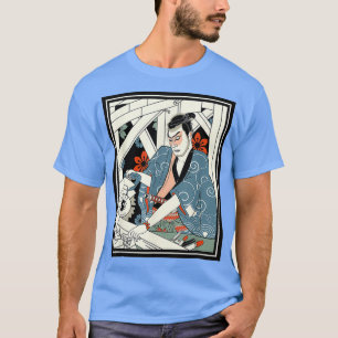 大工武日本の士鎧剣図 Tシャツ