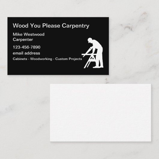 大工用の新しい名刺 名刺 (正面/裏面)