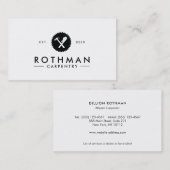 大工用ハンマー、パイプレンチ、丸鋸ロゴ 名刺 (正面/裏面)