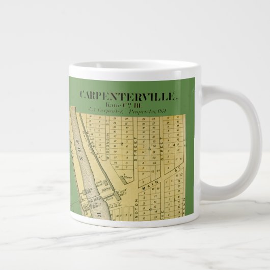 大工芸員ダンディーイリノイの地図1871 ジャンボコーヒーマグカップ (右)
