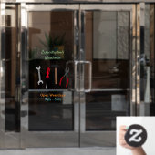 大工道具の漫画イラストレーション ウィンドウサイン (オフィスドア)