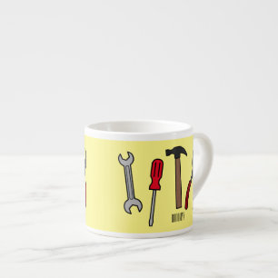 大工道具の漫画イラストレーション エスプレッソカップ