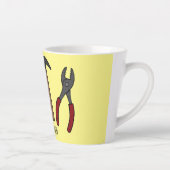 大工道具の漫画イラストレーション カフェラテマグ (右)