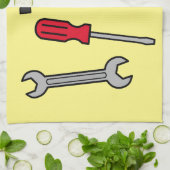 大工道具の漫画イラストレーション キッチンタオル (折り畳み)