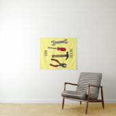 大工道具の漫画イラストレーション タペストリー (インサイチュ(横))