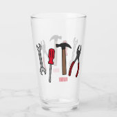 大工道具の漫画イラストレーション タンブラーグラス (裏面)