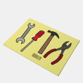 大工道具の漫画イラストレーション ドアマット (アングル)