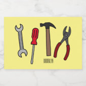 大工道具の漫画イラストレーション フードラベル (シングルラベル)