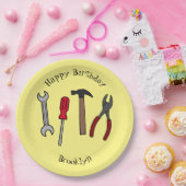 大工道具の漫画イラストレーション ペーパープレート (パーティー)