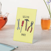 大工道具の漫画イラストレーション 台座サイン (インサイチュ)