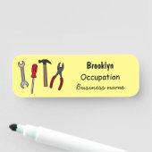 大工道具の漫画イラストレーション 名札 (インサイチュ)