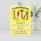 大工道具の漫画イラストレーション 招待状 (スタンド正面)