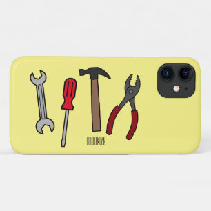 大工道具の漫画イラストレーション iPhone 11 ケース