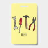 大工道具の漫画イラスト バッジ (裏面)