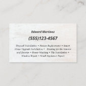 大工 ホーム・インプルーブメント ウッド 名刺 名刺 (裏面)