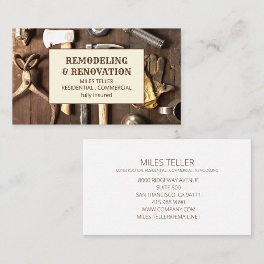 大工 名刺 (正面/裏面)