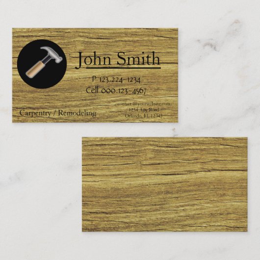 大工 – 建築用名刺テンプレート 名刺 (正面/裏面)