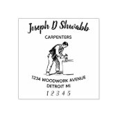 大工、木工職人、商人 ラバースタンプ (インプリント)