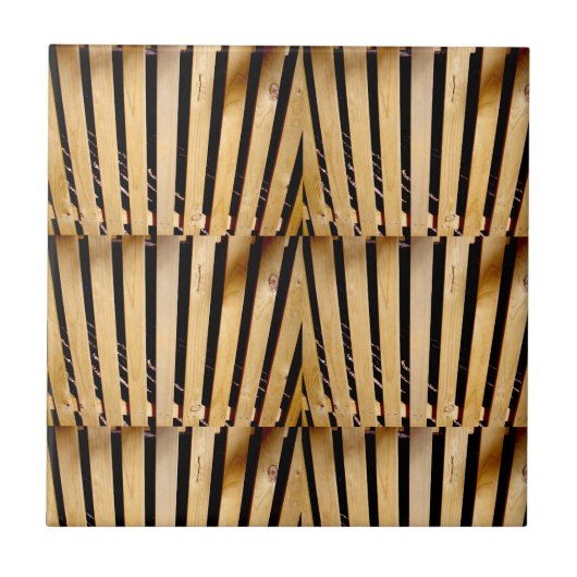 大工：木製のフェンスの柱 タイル (正面)