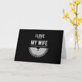 大工 面白い 木工 クリスマス ギフト カード (黄色い花)