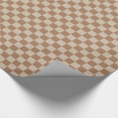 大市松模様に – ブラウンとライトブラウン ラッピングペーパー (角)