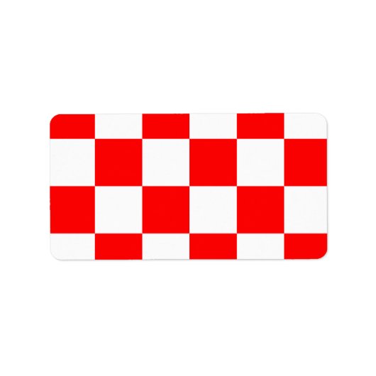 大市松模様に – 白と赤 ラベル (正面)