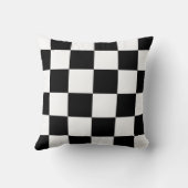 大市松模様に – 白黒 クッション (裏面)