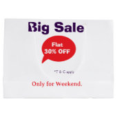 大幅割引オファー週末限定会社店舗利用規約 ラージペーパーバッグ (裏面)