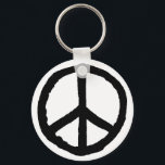 大平安のシンボル キーホルダー<br><div class="desc">チョーク効果オリジナルから作成され、最大の影響を与える大きなベクトル図形に変換された大きな粗い手描き平和シンボル。</div>
