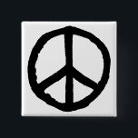 大平安のシンボル 缶バッジ<br><div class="desc">チョーク効果オリジナルから作成され、最大の影響を与える大きなベクトル図形に変換された大きな粗い手描き平和シンボル。</div>