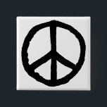 大平安のシンボル 缶バッジ<br><div class="desc">チョーク効果オリジナルから作成され、最大の影響を与える大きなベクトル図形に変換された大きな粗い手描き平和シンボル。</div>