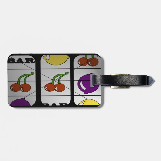 大当たりのスロットマシン旅行ラベル ラゲッジタグ (裏面横)