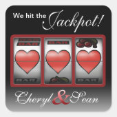 大当たりのハート私達はベガスのステッカーのそれをしています スクエアシール (正面)