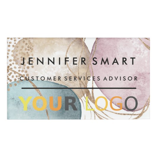 大従業員名バッジマグネットカスタムロゴスタッフ 名札 (正面)