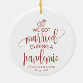 大得病の結婚した聖降誕祭の時エレガントに セラミックオーナメント (裏面)