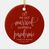 大得病の結婚した聖降誕祭の時エレガントに セラミックオーナメント (正面)