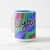 大急ぎで行く ツートーンマグカップ (正面左)