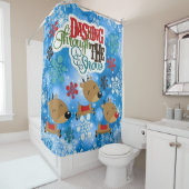 大急ぎで雪を投げる シャワーカーテン (インサイチュ)