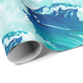 大急ぎの海または海波デザイン ラッピングペーパー (ロールコーナー)