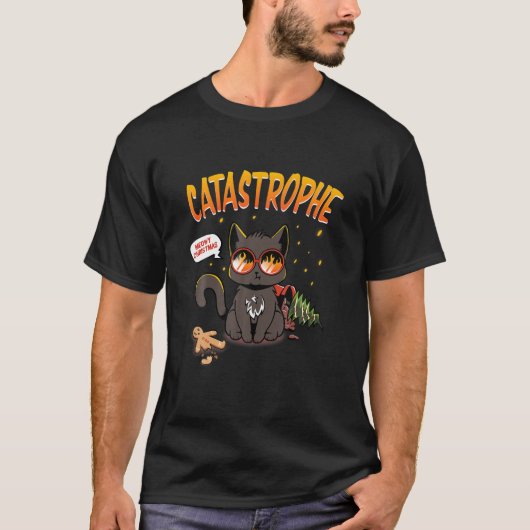 大惨事おもしろい的なキュラスキャット Tシャツ (正面)