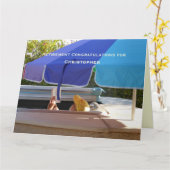 大成功を収めた退職おめでとうホットタブ名 カード (黄色い花)