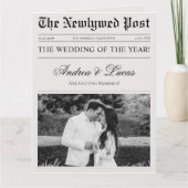 大折り畳み式結婚新聞タイムラインプログラム カード (正面)