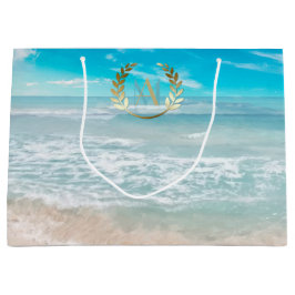 大抱き枕 | モノグラムモダン幾何学的ビーチ ラージペーパーバッグ