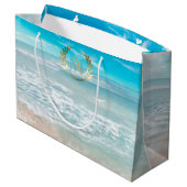 大抱き枕 | モノグラムモダン幾何学的ビーチ ラージペーパーバッグ (裏面アングル)