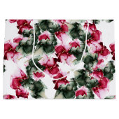 大抱き枕 |抽象芸術クリムゾンとセージ・グリーン ラージペーパーバッグ (正面)