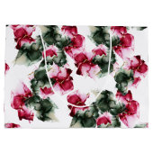 大抱き枕 |抽象芸術クリムゾンとセージ・グリーン ラージペーパーバッグ (裏面)