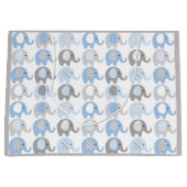 大抱き枕 – 青と灰色の象 ラージペーパーバッグ (正面)